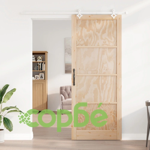 Интериорна плъзгаща врата ORKDAL 93x232x4 см от масивна борова дървесина с монтажен комплект ➤ топ цена ➤ sorbe.bg