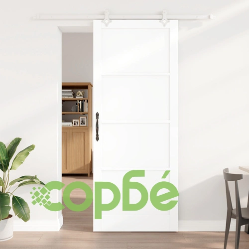 Плъзгаща Врата ORKDAL Бяла 93x232x4 см от Солидна Борова Дървесина с Комплект Принадлежности ➤ топ цена ➤ sorbe.bg