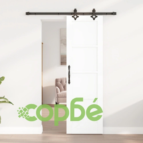 Плъзгаща врата ORKDAL с комплект за окачване, бяла, масивна дървесина ➤ топ цена ➤ sorbe.bg