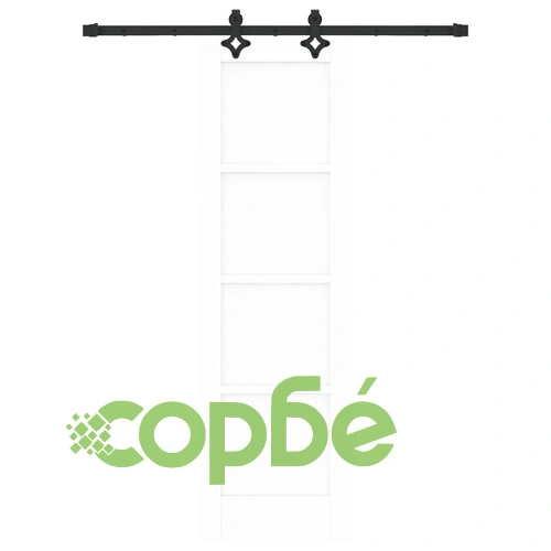 Плъзгаща врата ORKDAL с комплект за окачване, бяла, масивна дървесина ➤ топ цена ➤ sorbe.bg