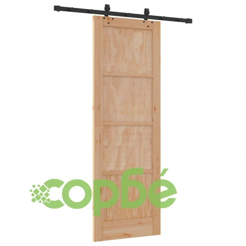 Плъзгаща врата ORKDAL 73.5x211x4 см от масивно борово дърво с хардуерен комплект ➤ топ цена ➤ sorbe.bg
