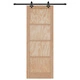 Плъзгаща се врата ORKDAL от масивно борово дърво с комплект релсов механизъм