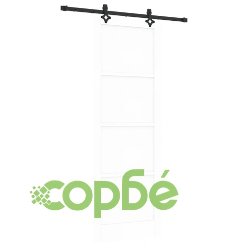 Плъзгаща врата ORKDAL от масивен бор с хардуерен комплект - Бяла ➤ топ цена ➤ sorbe.bg