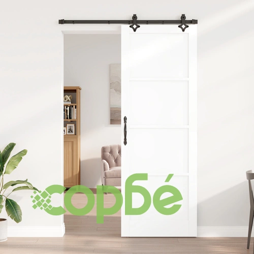 Плъзгаща врата ORKDAL от масивен бор с хардуерен комплект - Бяла ➤ топ цена ➤ sorbe.bg