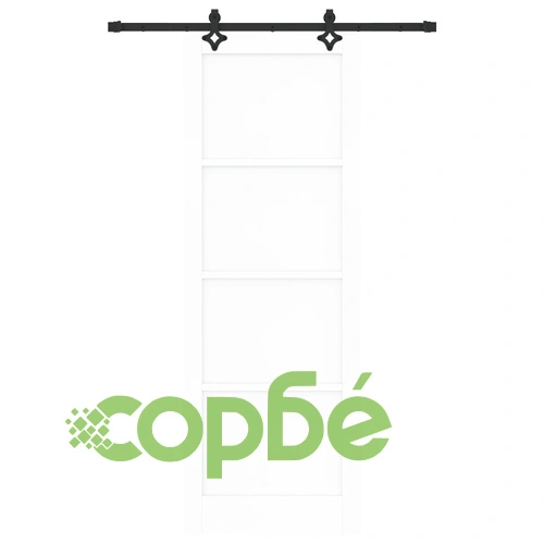 Плъзгаща врата ORKDAL от масивен бор с хардуерен комплект - Бяла ➤ топ цена ➤ sorbe.bg