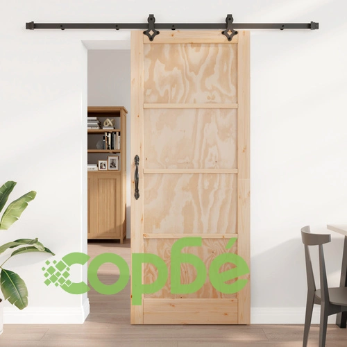Плъзгаща се врата ORKDAL 86x211x4 см от масивно дърво бор с монтажен комплект ➤ топ цена ➤ sorbe.bg