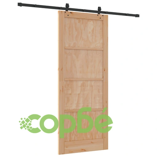 Плъзгаща се врата ORKDAL 86x211x4 см от масивно дърво бор с монтажен комплект ➤ топ цена ➤ sorbe.bg