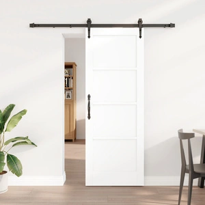 Плъзгаща интериорна врата ОРКДАЛ от масивно борово дърво, бяла, 73.5x198.5x4 см, с комплект за монтаж