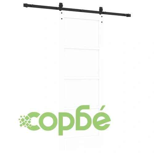 Плъзгаща врата ОРКДАЛ от масивно иглолистно дърво, Бяла, 78x202x4 см, с комплект за монтаж ➤ топ цена ➤ sorbe.bg