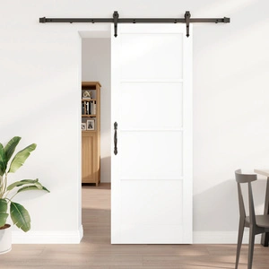 Плъзгаща интериорна врата ORKDAL от масивно борово дърво, бяла, 78x211x4 см с комплект аксесоари