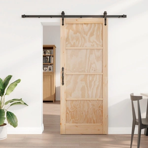 Плъзгаща врата с механизми 83x202 см от масивно борово дърво, Вътрешна врата ORKDAL