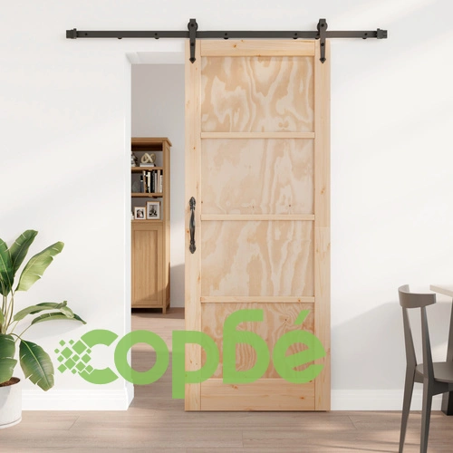Плъзгаща врата от масивно борово дърво ОРКДАЛ 83x211x4 см с комплект за монтаж ➤ топ цена ➤ sorbe.bg