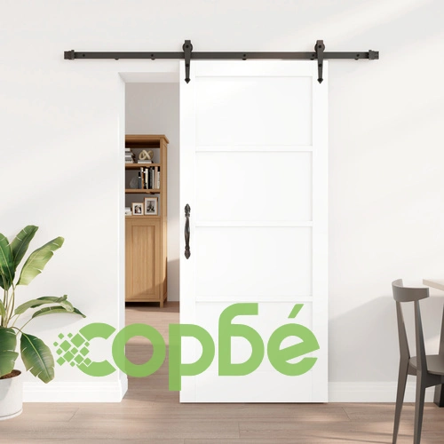 Плъзгаща врата ORKDAL с комплект за монтаж, Бяла 86x198.5x4 см, Солидно борово дърво ➤ топ цена ➤ sorbe.bg