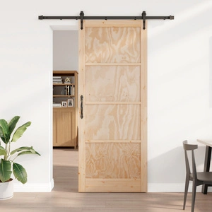 Плъзгаща Интериорна Врата ORKDAL 93x232 см от Масивна Борова Дървесина с Комплект за Монтаж