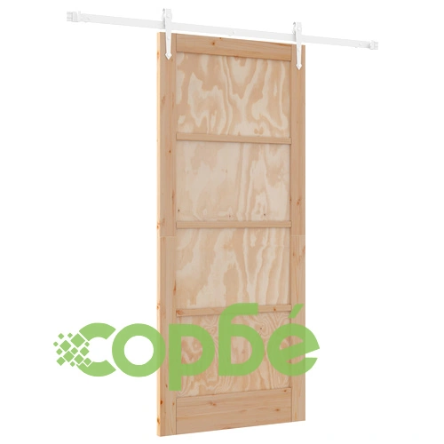 Плъзгаща се врата ORKDAL 86x198.5x4 см с комплект обков от масивна борова дървесина ➤ топ цена ➤ sorbe.bg