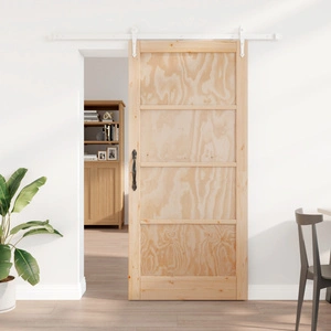 Плъзгаща врата от масивна борова дървесина 93x202 см с комплект механизъм, Вътрешна врата
