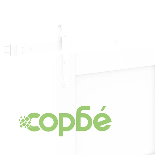 Плъзгаща врата от масивно борово дърво с хардуер, бяла, 93x202 см ➤ топ цена ➤ sorbe.bg