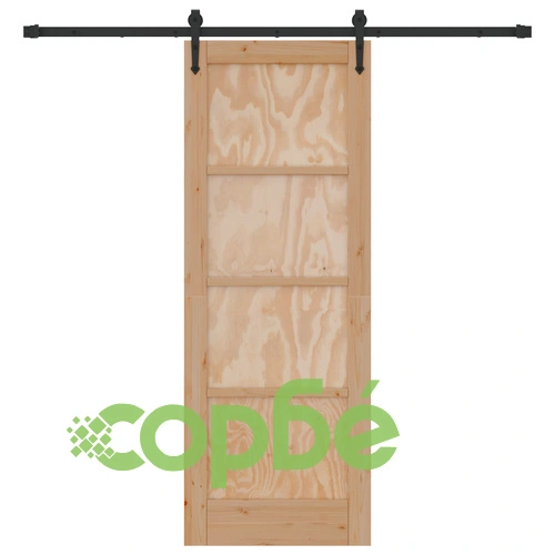 Плъзгаща врата ORKDAL 73.5x198.5 см от масивно борово дърво с монтажен комплект ➤ топ цена ➤ sorbe.bg