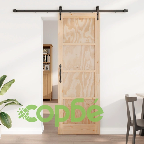 Плъзгаща врата от масивна борова дървесина с комплект за монтаж 73.5x211x4 см ORKDAL ➤ топ цена ➤ sorbe.bg