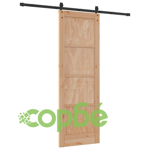 Плъзгаща врата от масивна борова дървесина с комплект за монтаж 73.5x211x4 см ORKDAL ➤ топ цена ➤ sorbe.bg