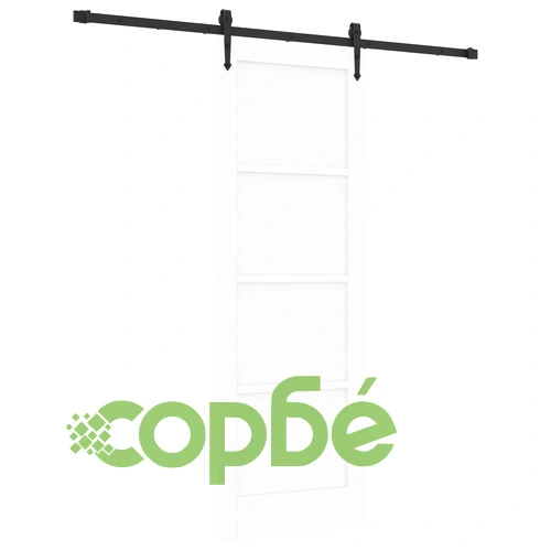 Плъзгаща врата с хардуерен комплект от масивна борова дървесина, бяла, 73.5x211 см, ORKDAL ➤ топ цена ➤ sorbe.bg