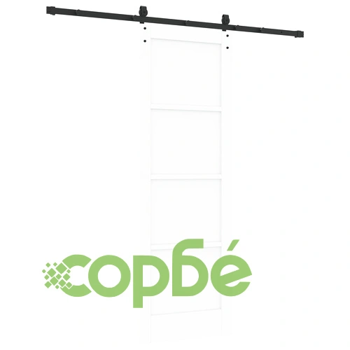 Плъзгаща врата с хардуерен комплект от масивна борова дървесина, бяла, 73.5x211 см, ORKDAL ➤ топ цена ➤ sorbe.bg