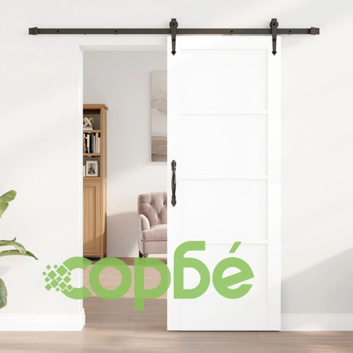 Плъзгаща се врата от масивен бор с комплект обков, бяла, 78x202x4 см, модел ORKDAL ➤ топ цена ➤ sorbe.bg