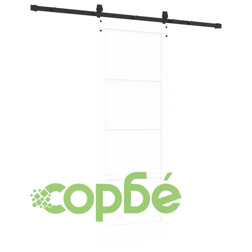 Плъзгаща се врата от масивен бор с комплект обков, бяла, 78x202x4 см, модел ORKDAL ➤ топ цена ➤ sorbe.bg