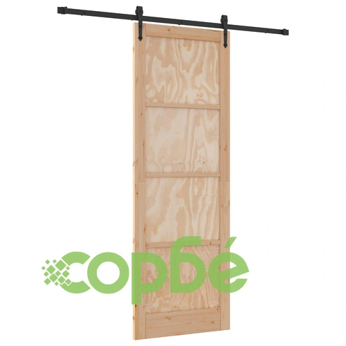 Плъзгаща се врата ORKDAL 83x232x4 см от масивна борова дървесина с релсов механизъм ➤ топ цена ➤ sorbe.bg