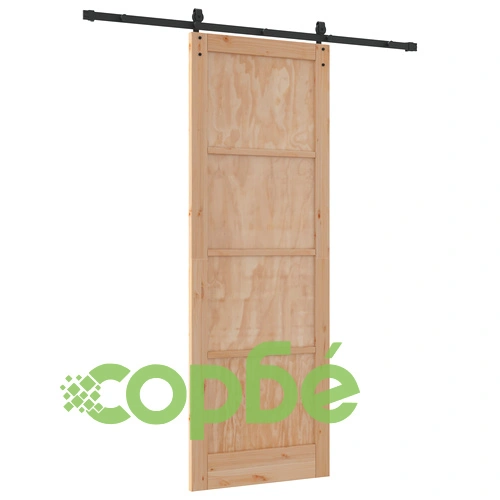 Плъзгаща се врата ORKDAL 83x232x4 см от масивна борова дървесина с релсов механизъм ➤ топ цена ➤ sorbe.bg