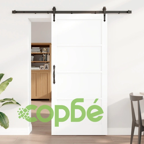 Плъзгаща врата ORKDAL, Бяла 93x202x4 см, от здрава борова дървесина с комплект за монтаж ➤ топ цена ➤ sorbe.bg