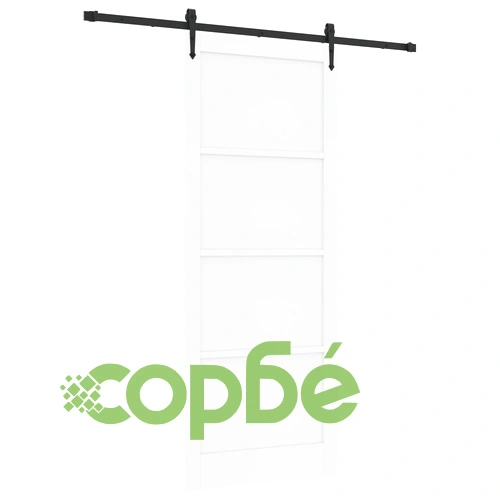 Плъзгаща врата от масивен бор с монтажен комплект, бяла, 93x232x4 см ➤ топ цена ➤ sorbe.bg