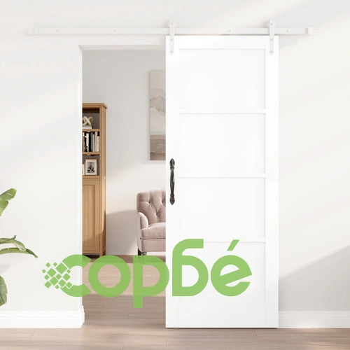 Плъзгаща Врата от Масивен Бор ORKDAL с Комплект за Монтаж, Бяла 78x202x4 см ➤ топ цена ➤ sorbe.bg