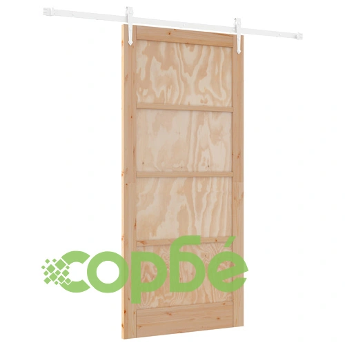 Плъзгаща врата от масивно борово дърво с комплект оборудване, 93x202 см, за вътрешна употреба ➤ топ цена ➤ sorbe.bg