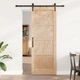 Плъзгаща се врата ORKDAL от борово дърво масив кафяво 78 x 211 см