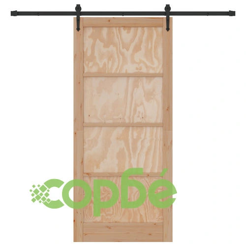 Плъзгаща се врата ОРКДАЛ от масивно борово дърво с комплект релси ➤ топ цена ➤ sorbe.bg