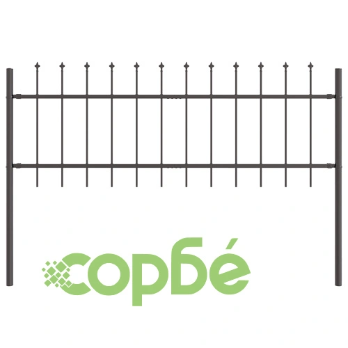 Стоманена градинска ограда с острие в сиво 5,1x0,6 м ➤ топ цена ➤ sorbe.bg