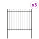 Стоманена градинска ограда Hoop Top 5,1x1,5 м в сиво - прахово боядисана