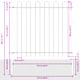Стоманена градинска ограда Hoop Top 5,1x1,5 м в сиво - прахово боядисана