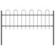 Стоманена градинска ограда Hoop Top, 11,9x0,6 м, сиво покритие, 7 панела