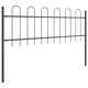 Стоманена градинска ограда Hoop Top, 13.6x0.6 м, сива, комплект от 8 панела