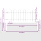 Стоманена градинска ограда Hoop Top, 13.6x0.6 м, сива, комплект от 8 панела