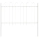 Метална оградна стена с hoop top в бяло, 13,6x1,2 м - за градина и двор