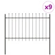 Метална оградна стена с шипове Grey 15,3x1 м от стомана, 9 панела