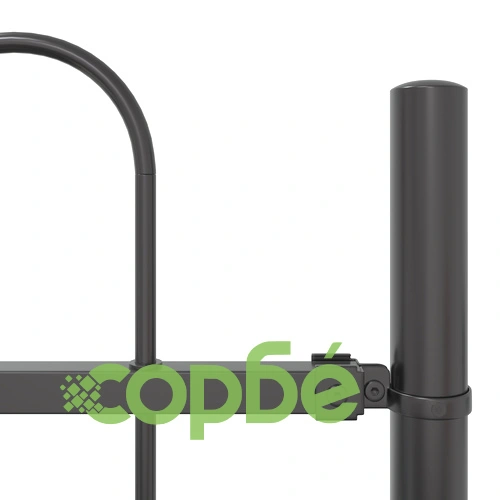 Метална градинска ограда с Hoop Top дизайн, Сиво, 15,3x1,2 м, 9 панела ➤ топ цена ➤ sorbe.bg