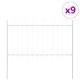 видаXL Оградка с Hoop Top Бяла 15,3x0,8 м Стоманена - 9 Панела 170x130 см