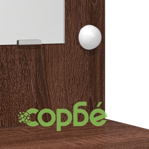 Тоалетна Масичка с 3 Чекмеджета, LED Осветление и Огледало - Черен Дъб, 40x41x135 см ➤ топ цена ➤ sorbe.bg