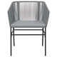 Луксозен градински комплект от 5 части със сиви възглавници, полиратан и стъклен плот