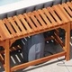 Квадратна дървена обвивка за джакузи от акация 230x230 см кафява