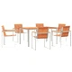 7-Piece Garden Dining Set от Масивна Акациева Дървесина - Трапезна Маса 180x90x75 см с 6 Стола